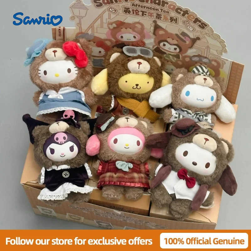 Sanrio Genuine Characters British Afternoon Tea Series Blind Box Exquisite Doll Action Figure Cute Cartoon Decor Surprise Gift H251217