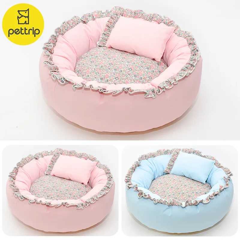 Dog and Cat Bed Soft Warm and Breathable in Winter Small Floral Sleeping Bag Comfortable and Cute Cat and Dog Universal Bed M251217