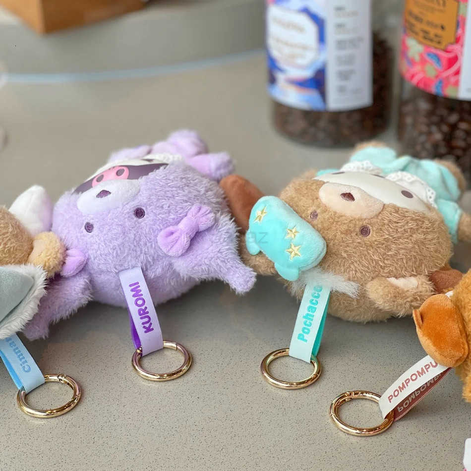Sanrio 6Pcs Vinyl Plush Doll Anime Latte Baby Series Blind Box Cute Plush Keychain Decorative Pendant for Girl Surprise Gift Toy H251217