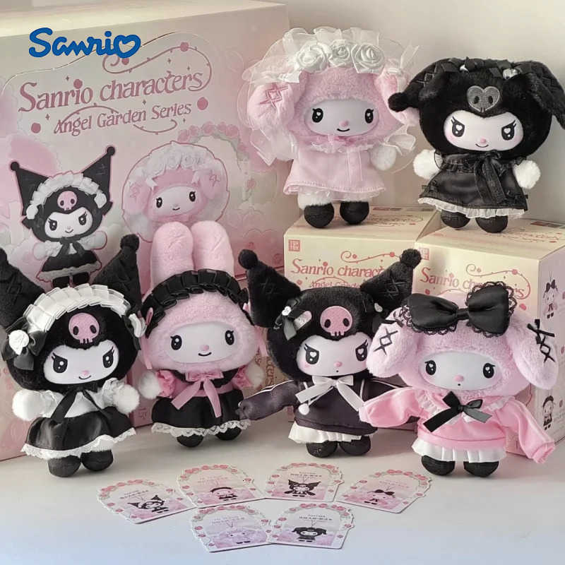 Sanrio Kawaii Original Character Angel Garden Series Blind Box Kuromi Melody Vinyl Pendants Doll Toy ValentineS Day Gifts H251217