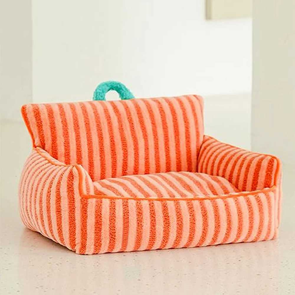 Cats Bed Stripe Bed Sofa Cushions Plush Houses and Habitats Puppy Pet Kitten Accessories Goods Mat Things Accessory M251217