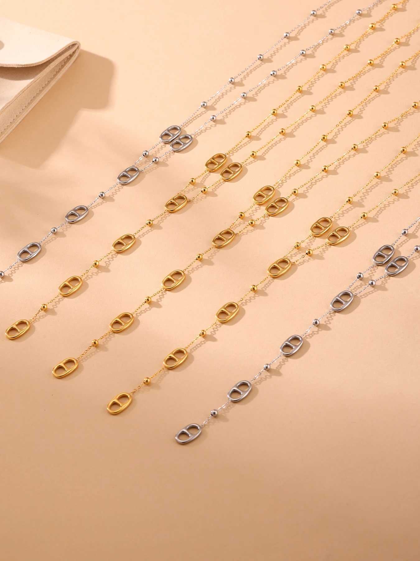 Nivora Fashion Long Chain Stainless Steel Necklacs For Women PVD Real Gold Plated Metal Female Collar Party Banquet Jewelry G251217