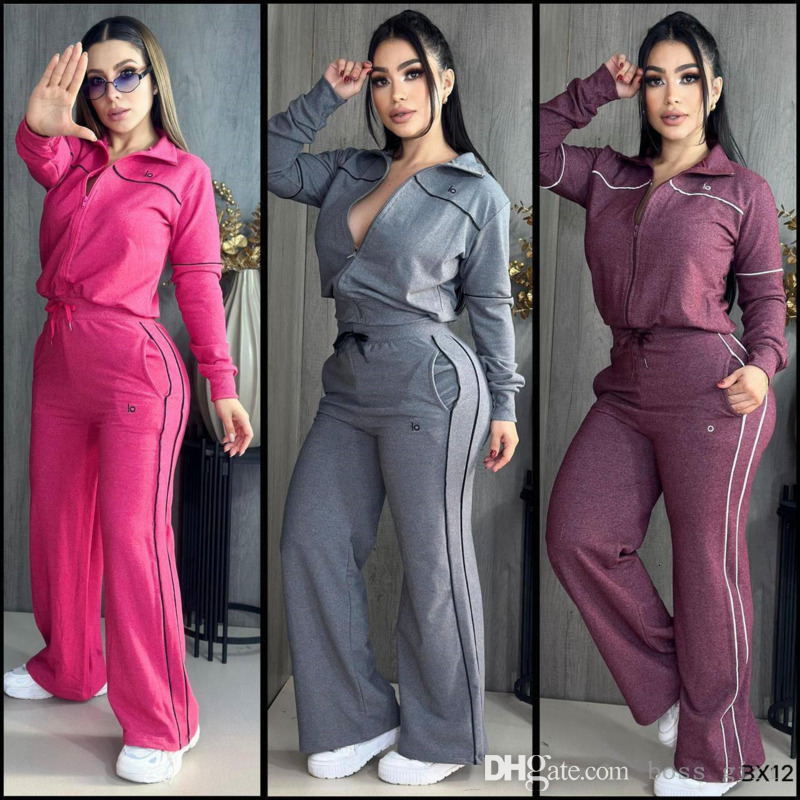 Womens Tracksuits Two Pieces Set Designer New Fashion Autumn Winter Trend Embroidered Letter Zipper Sweatshirt Multi-Pocket Jogger Pants Casual Sports Set 4 Colors