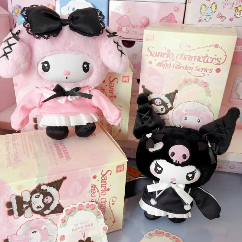 Sanrio Kawaii Original Character Angel Garden Series Blind Box Kuromi Melody Vinyl Pendants Doll Toy ValentineS Day Gifts H251217