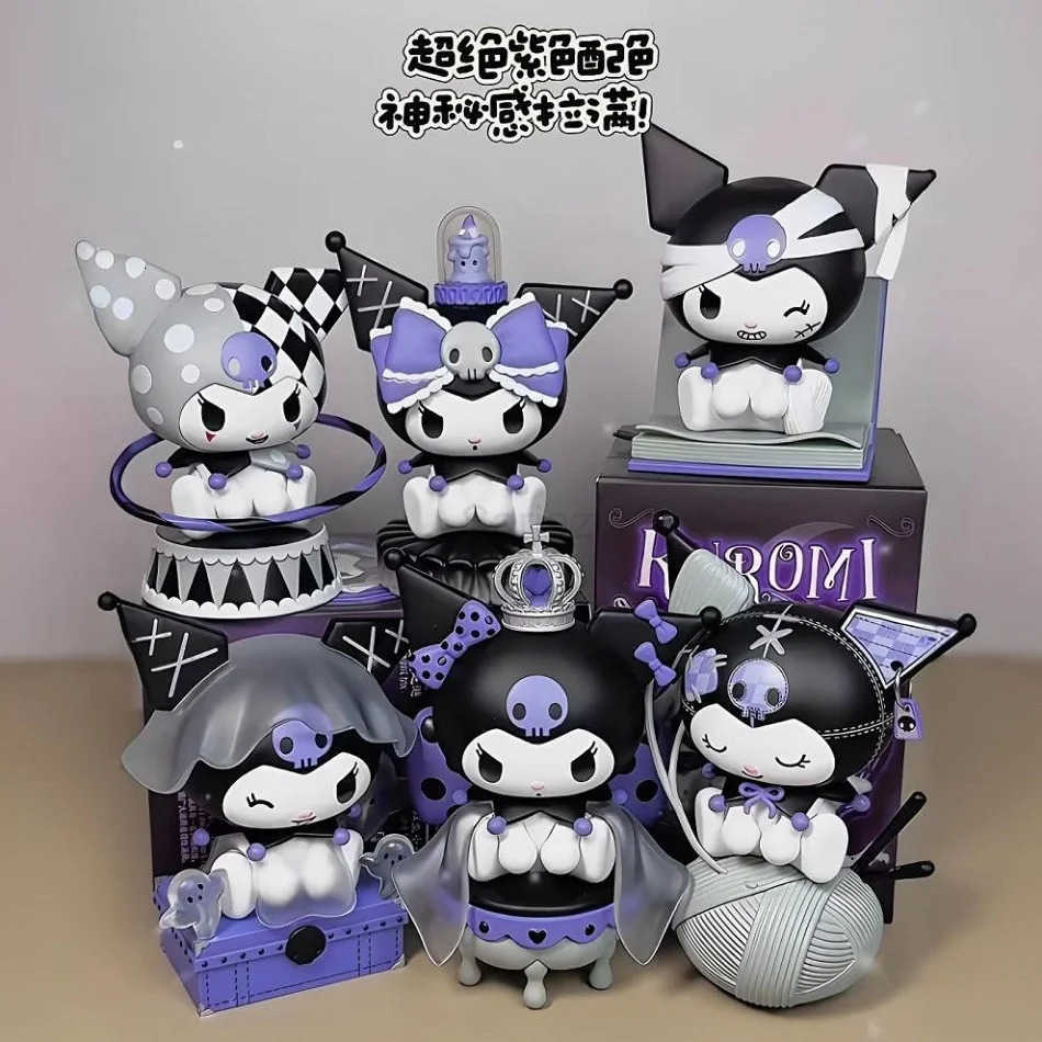 Sanrio Kuromi Character Dark Night Story Series Blind Box Toys Anime Figures Cute Kuromi Desktop Ornament Surprised Box Gift H251217