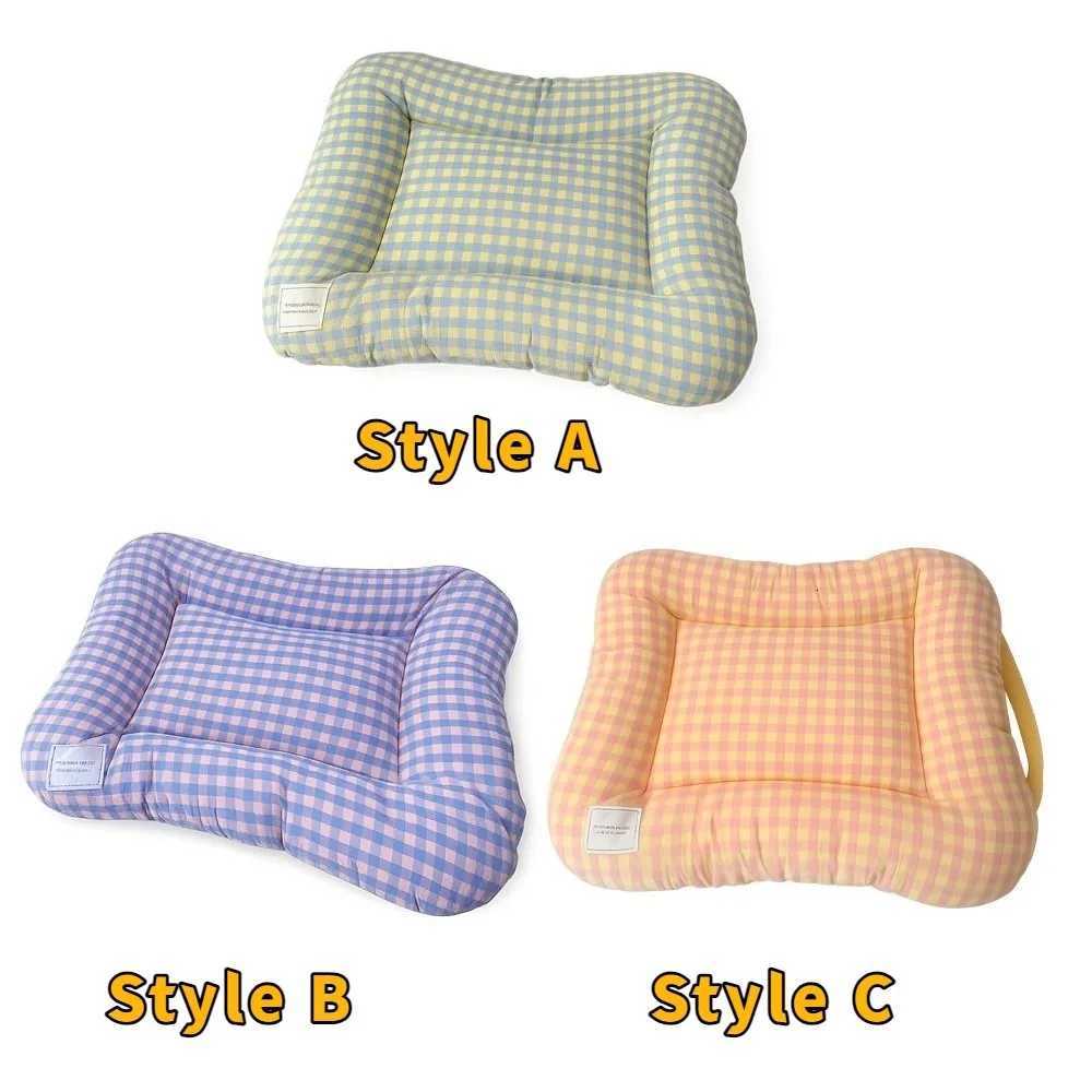 Breathable Warm Dog Bed Pad Macaron Non-slip Plaid Dog Cushion Soft Comfortable Cat Mat Autumn M251217