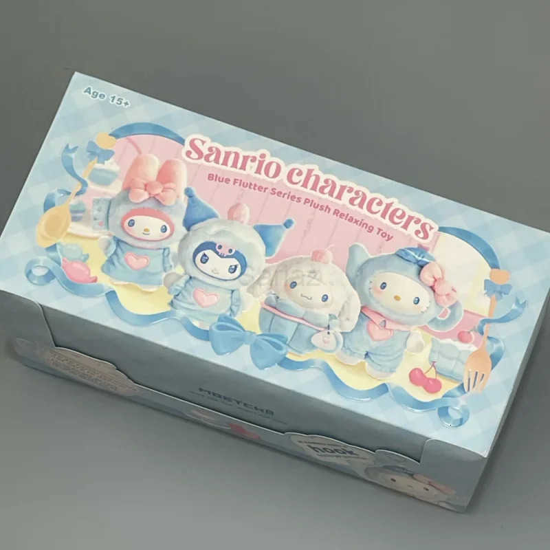 Sanrio Kawaii Blue Flutter Series Vinyl Face Plush Blind Box Kuromi Hellokitty My Melody Bag Pendant Decoration Birthday Gift H251217