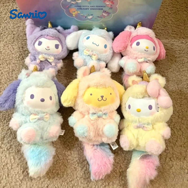 Sanrio Characters Dream Unicorn Series Vinyl Face Blind Box Kuromi Anime Figure Pochacco Surprise Bag Melody Pendant Toys Gift H251217