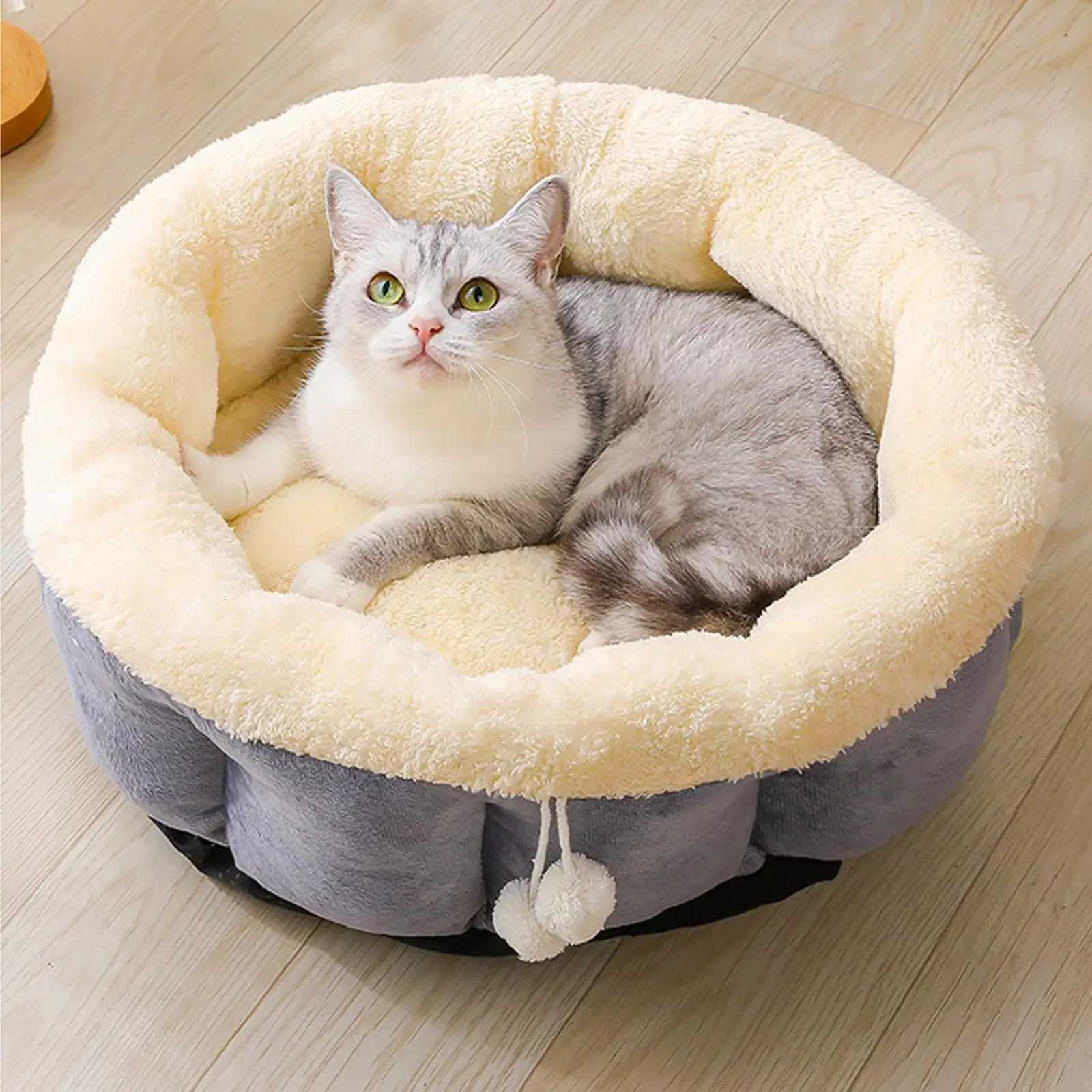 Cat Bed Washable Warm Round Soft Warming Donut Small Dog Bed For Puppy Small Dog Indoor Sleeping Living Room Balcony Home Decor M251217