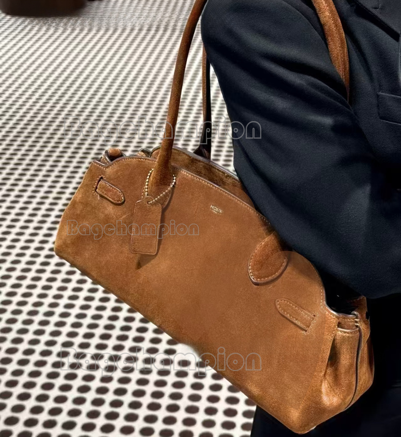 Designer bag New Suede Empire Carryall Bag Luxury Tote Bag Soft Genuine Leather Handbag Fabric Lining Clutch Bag Zipper Closure Empires Fashion Women 34 CC3