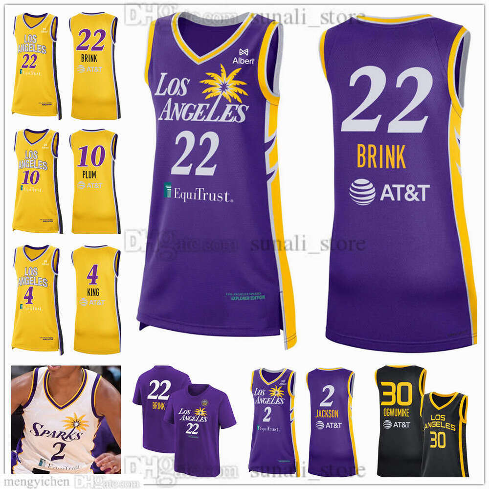 2025 Women Sparks Basketball Jerseys 22 Cameron Brink 2 Rickea Jackson 23 Azura Stevens 5 Dearica Hamby 10 Kelsey Plum 20 Julie Allemand 30 Nneka Ogwumike Printed