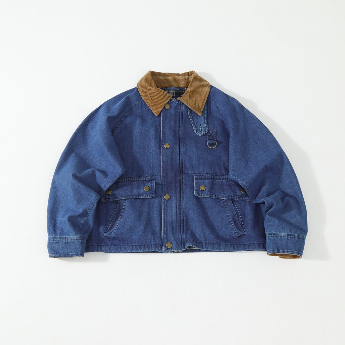 Polo Denim Jacket for Women 2026 Cropped Washed Utility Coat with Lapel Collar Zipper Vintage Retro Cargo Jacket Casual Streetwear TOP Quality