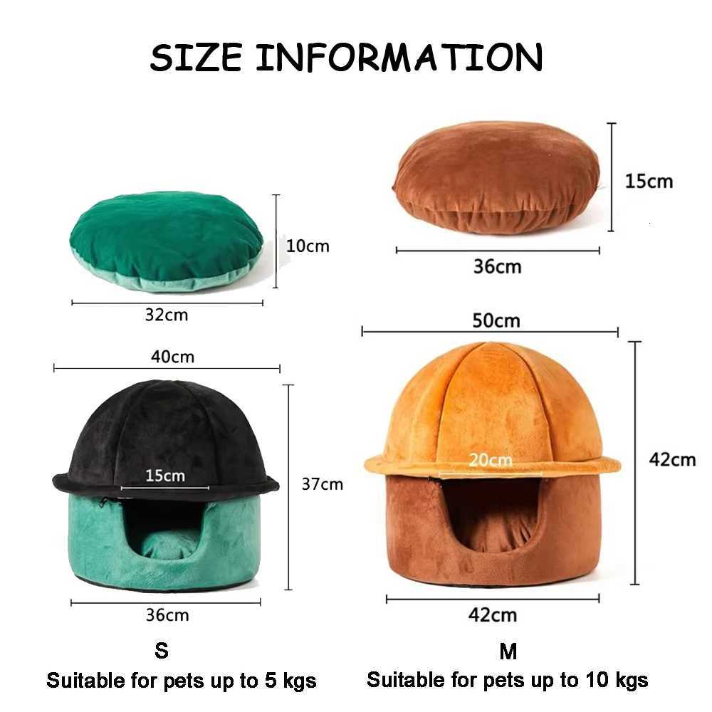 Detachable Pet Cat Nest Winter Warm New All-PURpose Small Cat Bed Hat Cat House Basket Soft Sleeping Accessories With M251217
