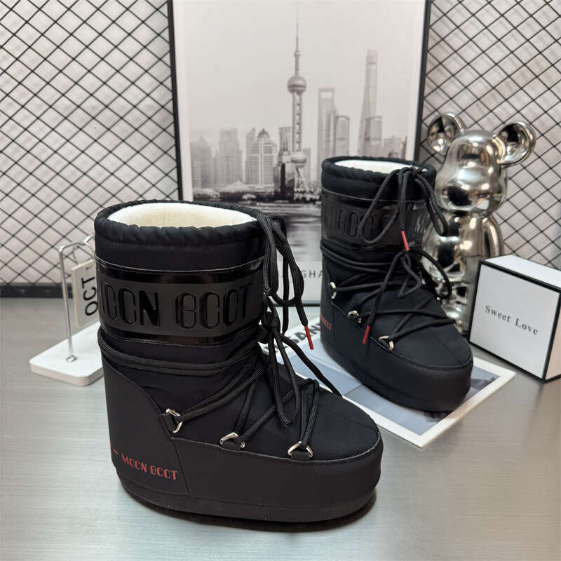 2025 Fluffy Moon Internet Celebrity Style Height Increasing Non-Slip Warm Thick-Soled Snow Boots For Women