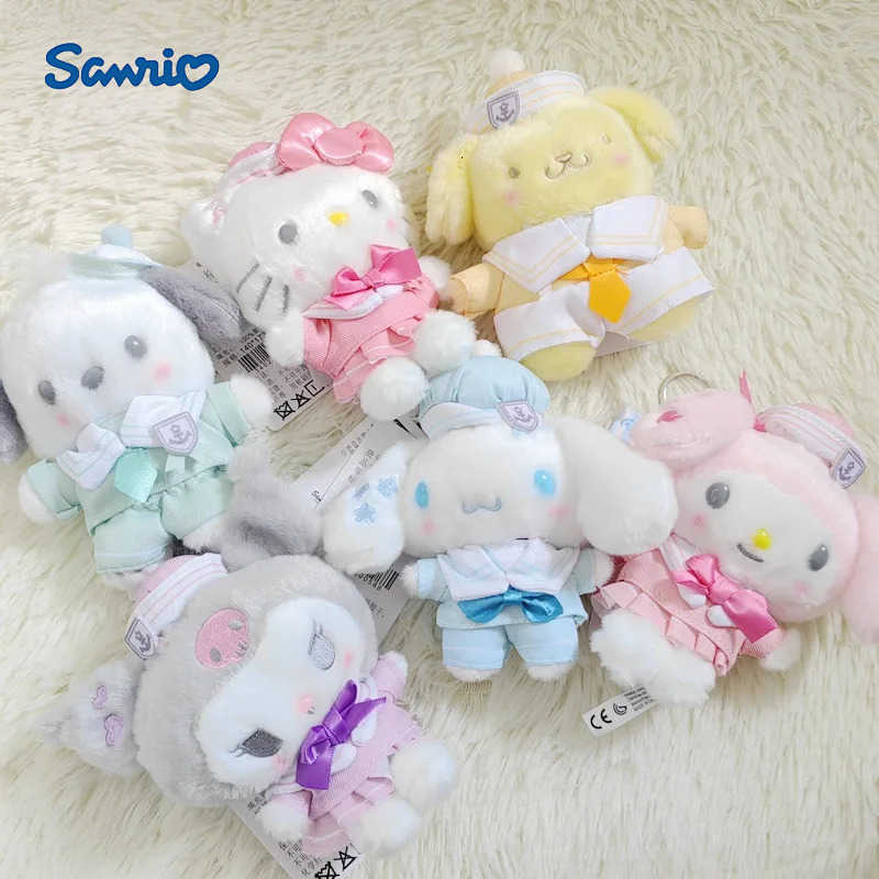 Sanrio Navy Sailor Kitty Kuromi My Melody Cinnamoroll Pochacco Pompompurin 12CM Pendant Keychain Plush Doll Toy H251217