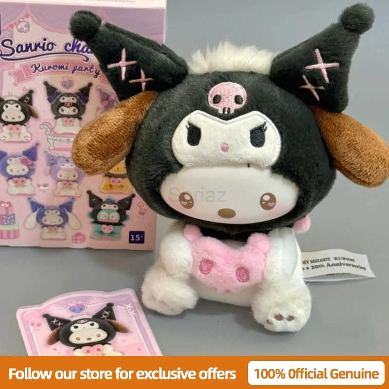 Sanrio Genuine Kuromi Party Blind Box Cute Plush/Vinyl Keychains Figurines Collectible Dolls Toys Gifts Decorative Ornaments H251217