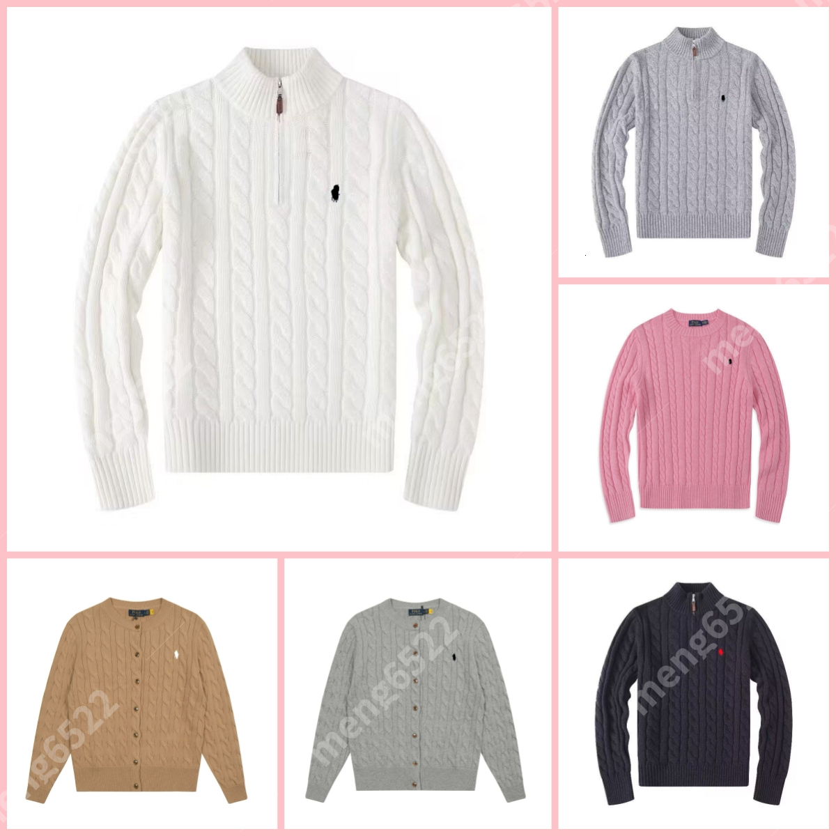 Designer Cardigan Sweater High Quality Wool Casual Half-Zip Hoodie Men's Women's Polo Jacket Winter Long-Sleeve Pullover Sweater Sizes S-2Xl pl04