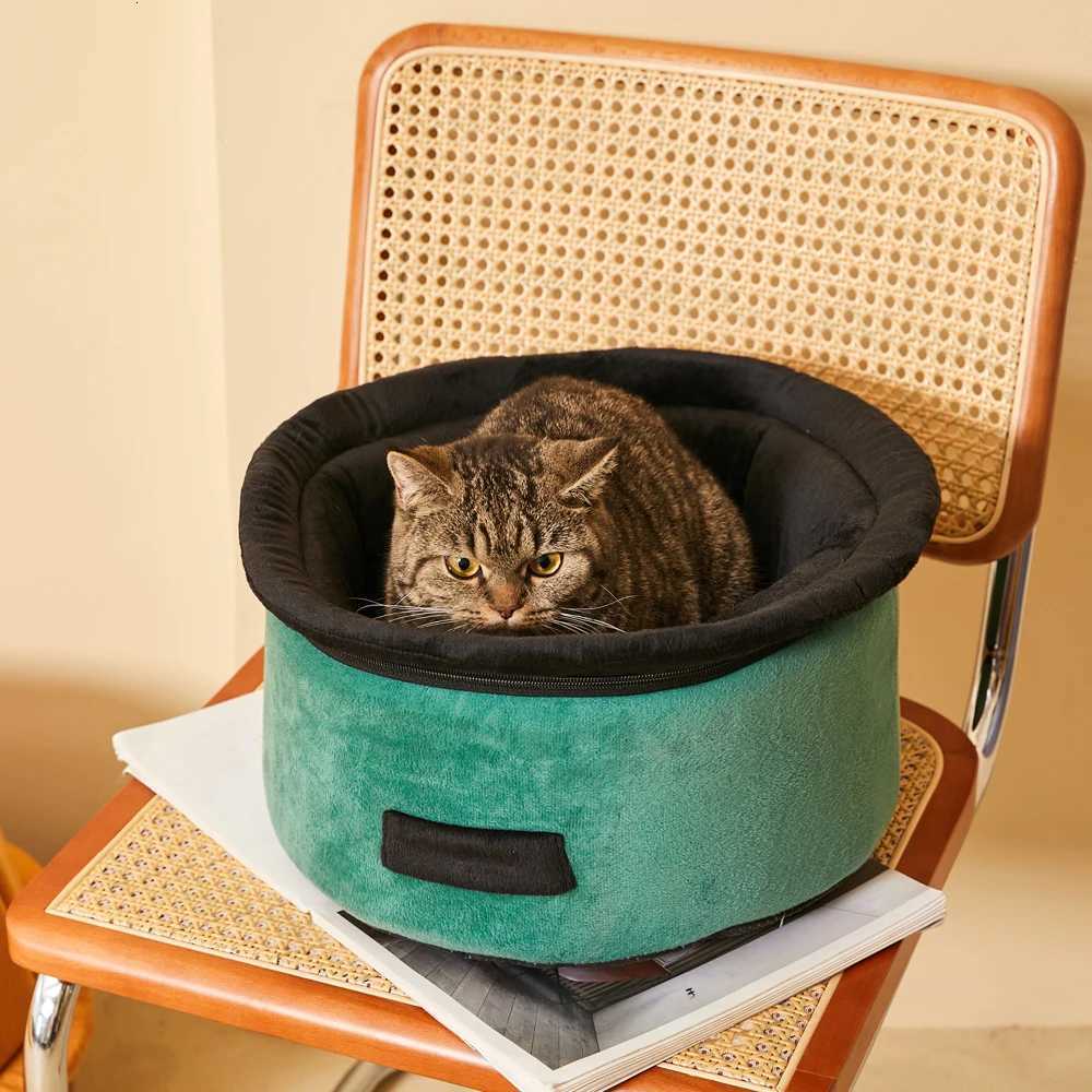 Detachable Pet Cat Nest Winter Warm New All-PURpose Small Cat Bed Hat Cat House Basket Soft Sleeping Accessories With M251217