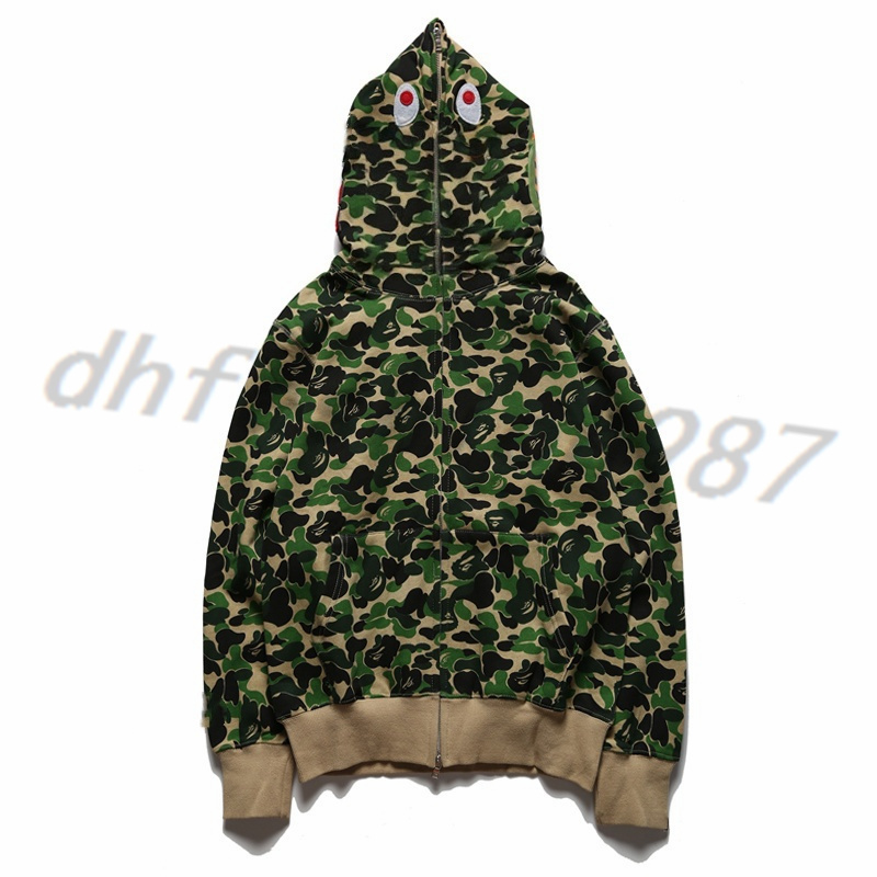 Designer hoodie mens hoodies men shark print hoodie Harajuku long sleeve zip up overshirt Print Sweatshirt Casual streetwear fashion clothing