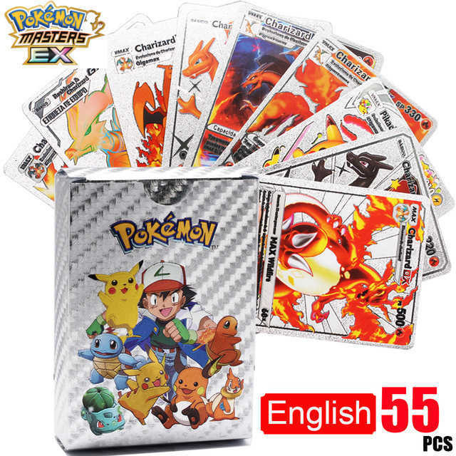 Pokmon Cards Rainbow Gold Card PTCG English Flash Card Pokmon Gold Foil Card Charizard Black Card Silver Card L251217OXBQ