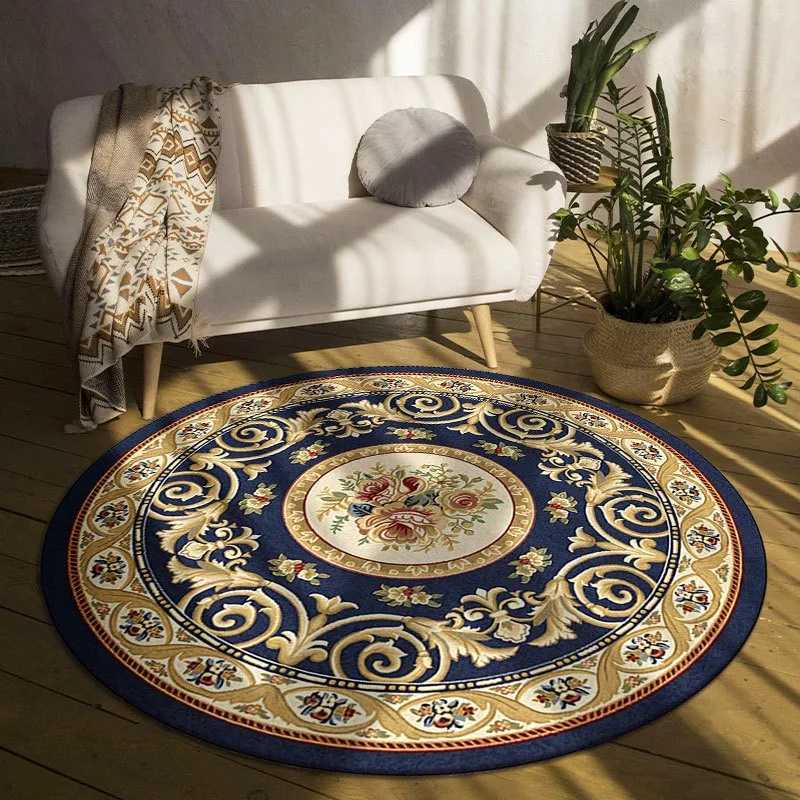 Bohe Large Area Round Rug Non-Slip Wear-resistant Circle Carpet for Living Ro Bedro Soft Floor Mat He Decoration Beautif Y251216