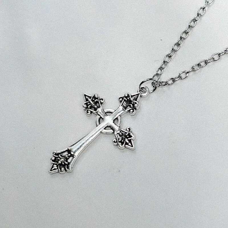 Black Rhinestone Cross Jesus Pendant Choker Necklace for Women Punk Vintage Double Layers Chain Boho Jewelry Fashion Party Gifts G251217