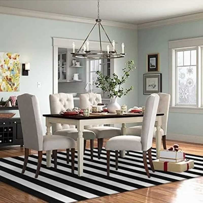 Black and White Stripe Rug Outdoor Balcony Christmas Decor Rug hine Washable Carpet Rug for Dining Ro Entryway He Off Y251216