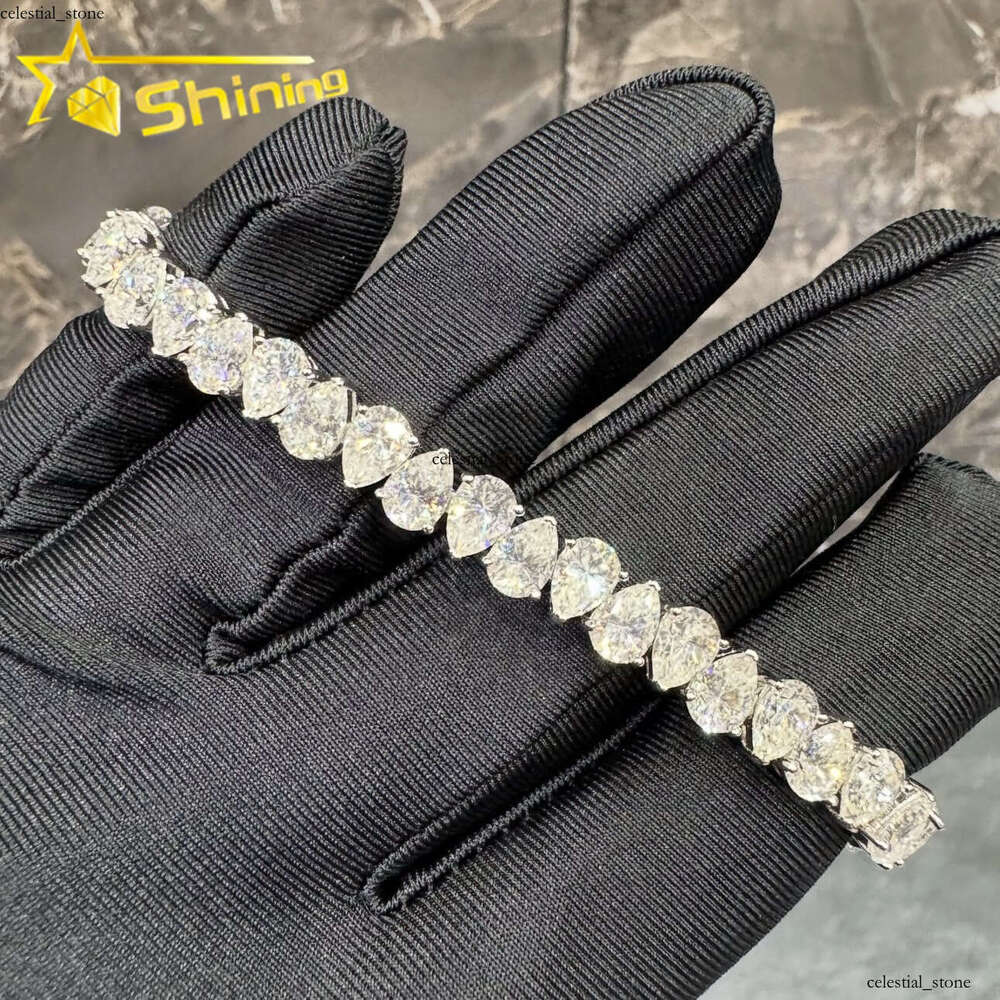 Iced Out VVS Moissanite Luxury Hip Hop Boutique Jewelry 925 Sterling Silver fashion Tennis Chain Bracelet