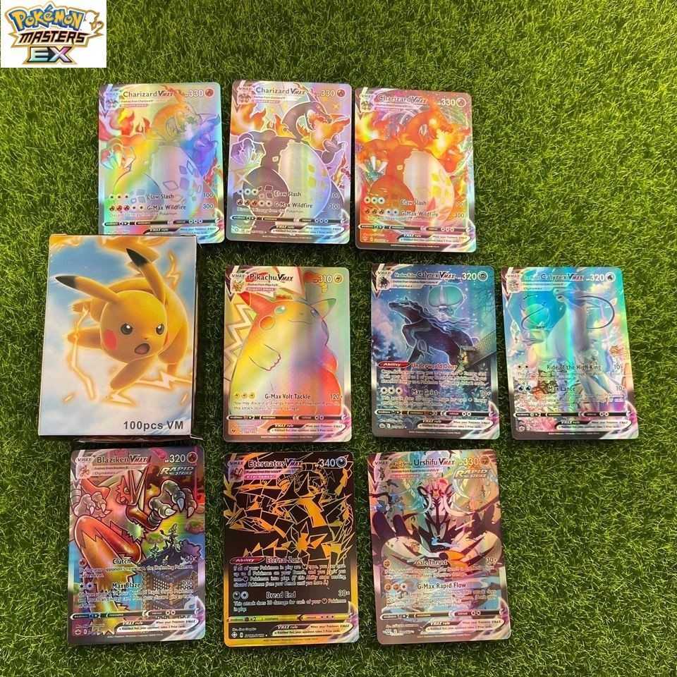 100 Pokemon English Cards Vmax Super Evolution Pokemon PTcg Flash Card Super Dream GX L251217CS3Q