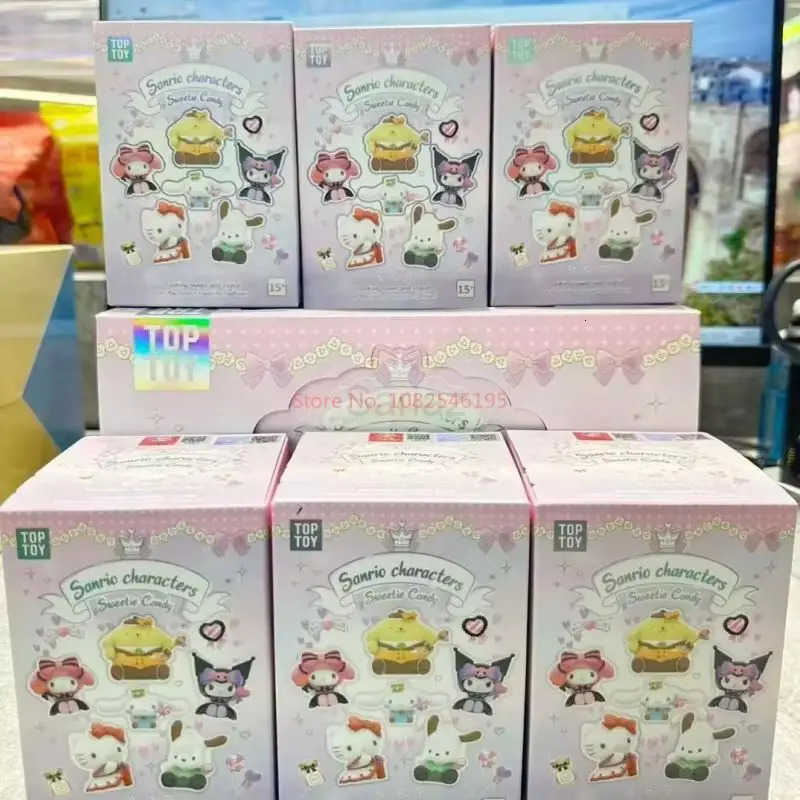 Sanrio Genuine Sweetie Candy Series Blind Box Kuromi Pochacco Cinnamoroll Pompompurin Melody Action Figure Mystery Gift Toy H251217