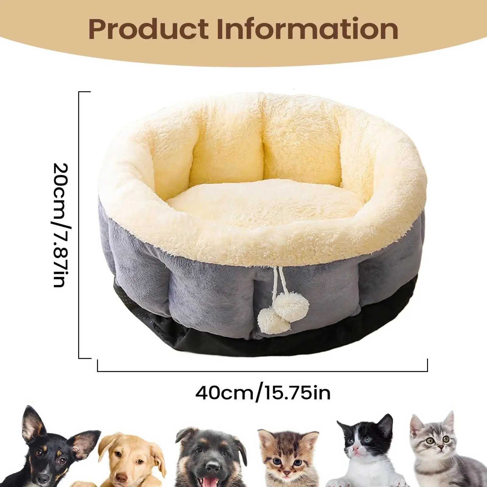 Cat Bed Washable Warm Round Soft Warming Donut Small Dog Bed For Puppy Small Dog Indoor Sleeping Living Room Balcony Home Decor M251217