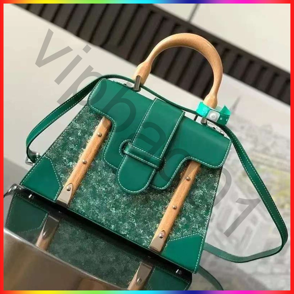5A Classic Saigon bags Luxury designer makeup bag women's large-capacity handbags high quality genuine leather travel crossbody bag top wooden handle shoulder bag 05