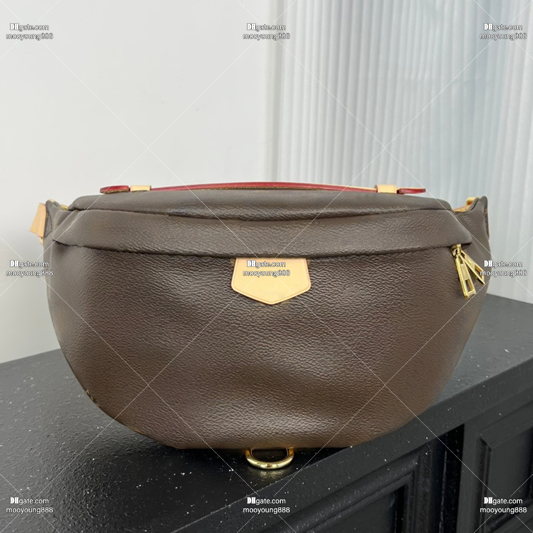 12A Upgrade Mirror Quality Designer Bumbag Bag Luxury Handbags for Women Men Brown Canvas Cowhide Leather Triming Shoulder Bag Brown Crossbody Purse with Box M43644