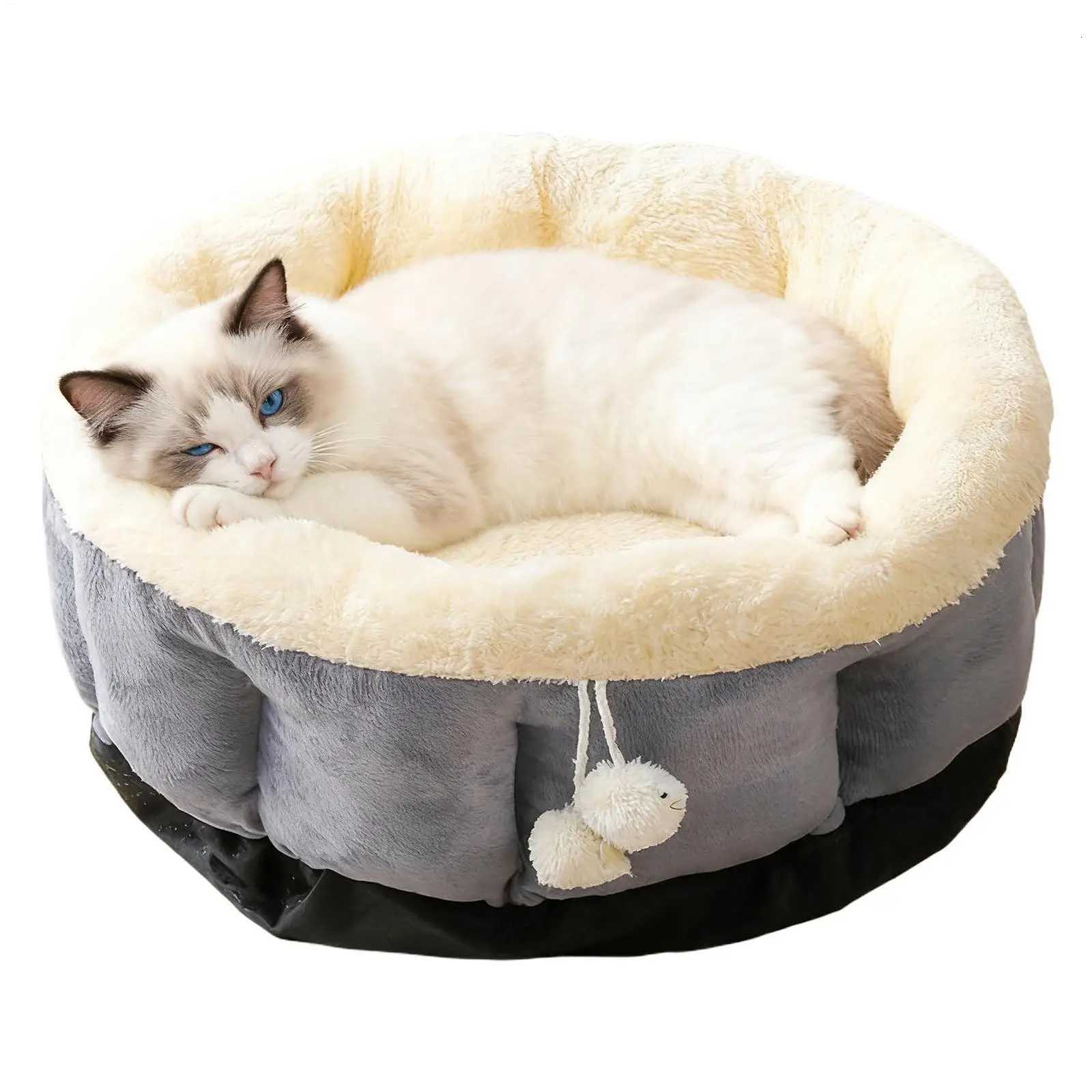Cat Bed Washable Warm Round Soft Warming Donut Small Dog Bed For Puppy Small Dog Indoor Sleeping Living Room Balcony Home Decor M251217