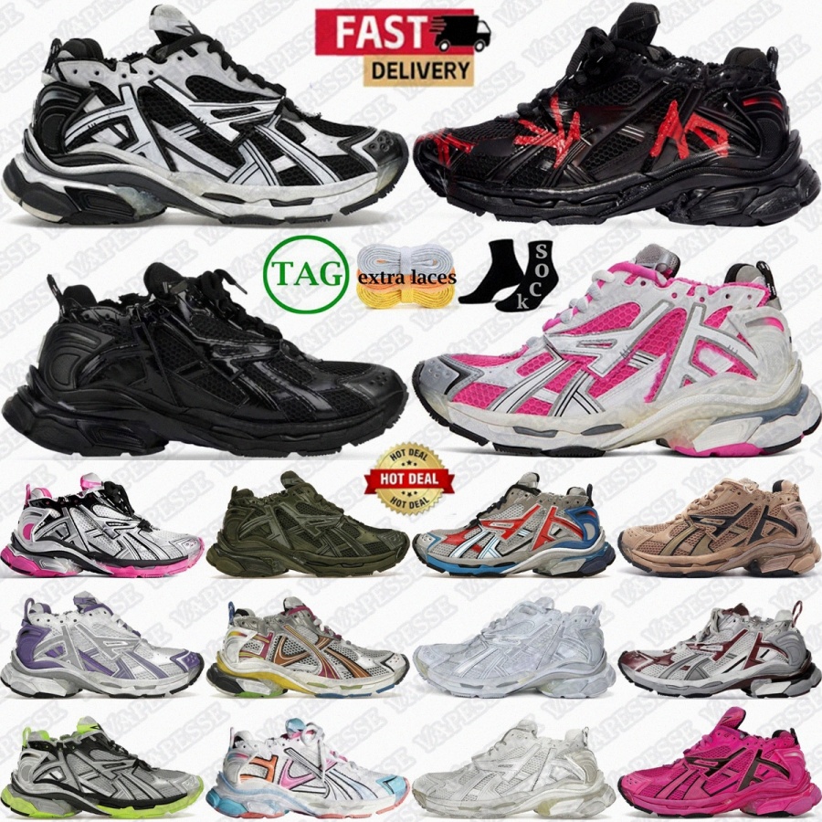 designer shoes runners runner 7.0 sneakers mens shoe trainers Grey 7 Blue Red Black Silver Matte White Grey Womens men H7jn#