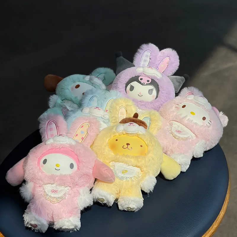 Sanrio Minisoq family drag fairy rabbit glue face plush doll hanging girl keychain doll lovely gift H251217