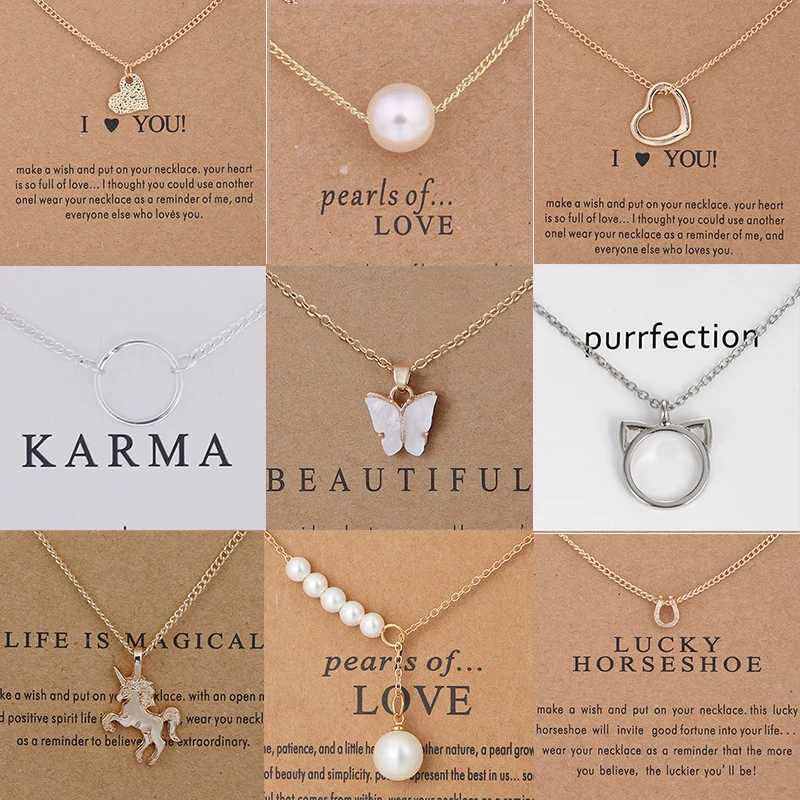 New Trendy Alloy Cute Elegant Sun Love Star Leaves Clover Unicorn Luck Pendant Necklaces for Women Fashion Accessories Jewelry G251217
