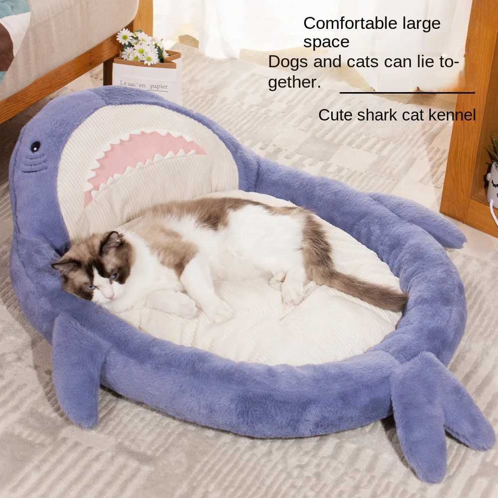 2024 New autumn and winter sofa pet bed anti-slip and cute great white shark-shaped cat bed dog bed sleeping pad and pet bed M251217