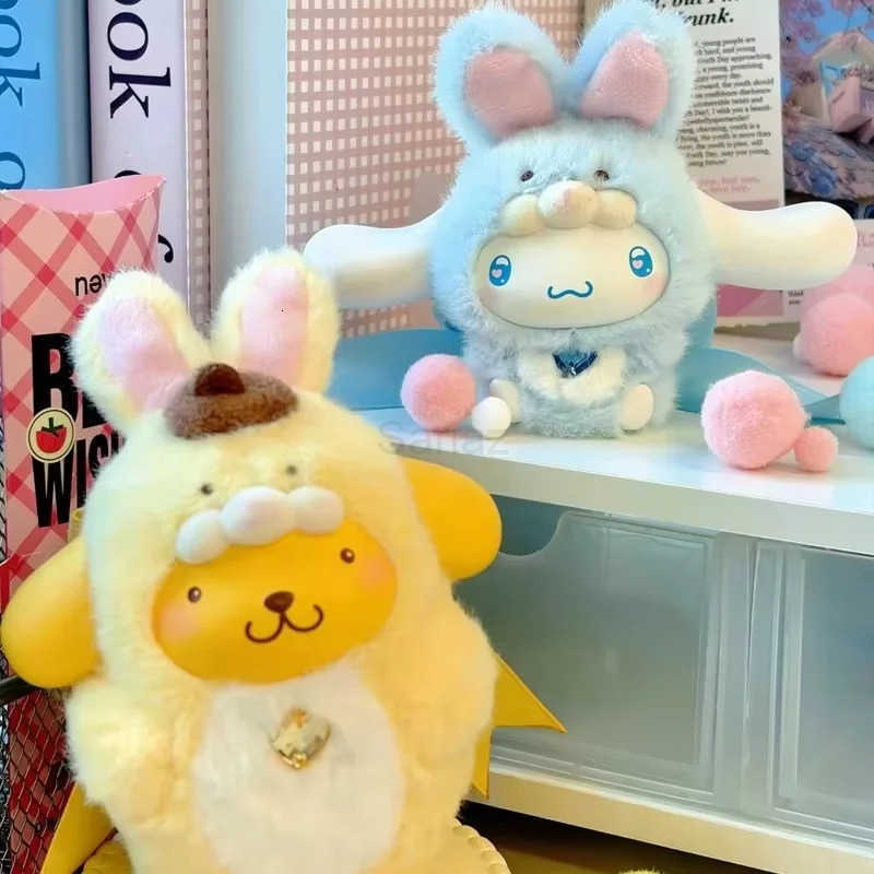 Sanrio Kuromi Cinnamoroll Characters Diamond Bunny Baby Series Vinyl Plush Blind Box Toy Cute Bag Pendant Doll Mystery Box Girl Gift H251217