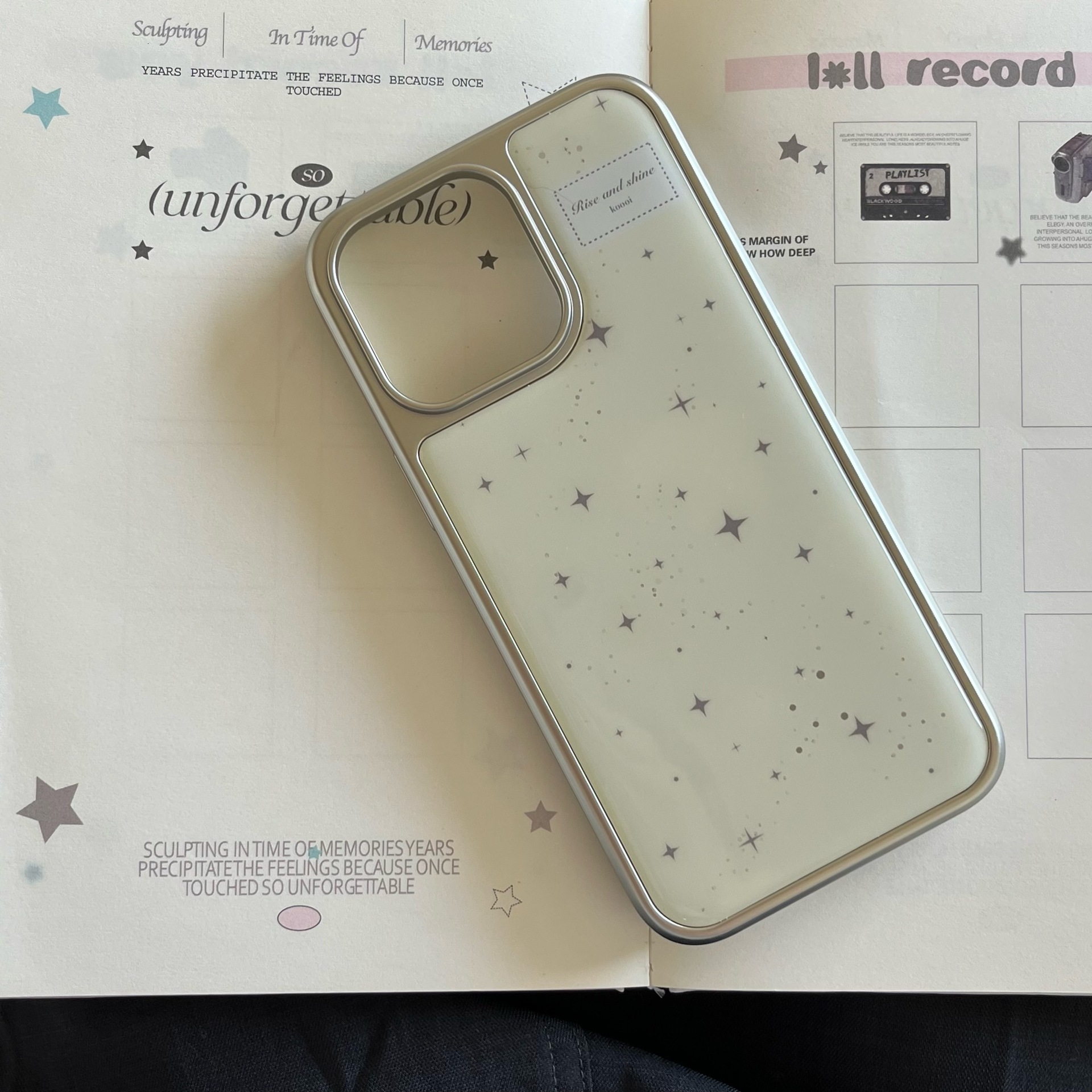 Ins Niche Star Compatible iPhone 17 Apple 16 Pro Max Electroplated Edge High-end 15 Epoxy Phone Case