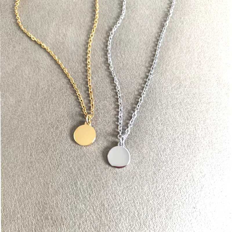 10pcs 304 Stainless Steel 10mm Mini Round Pendant Necklace Womens Fashion Jewelry Short Accessories G251217