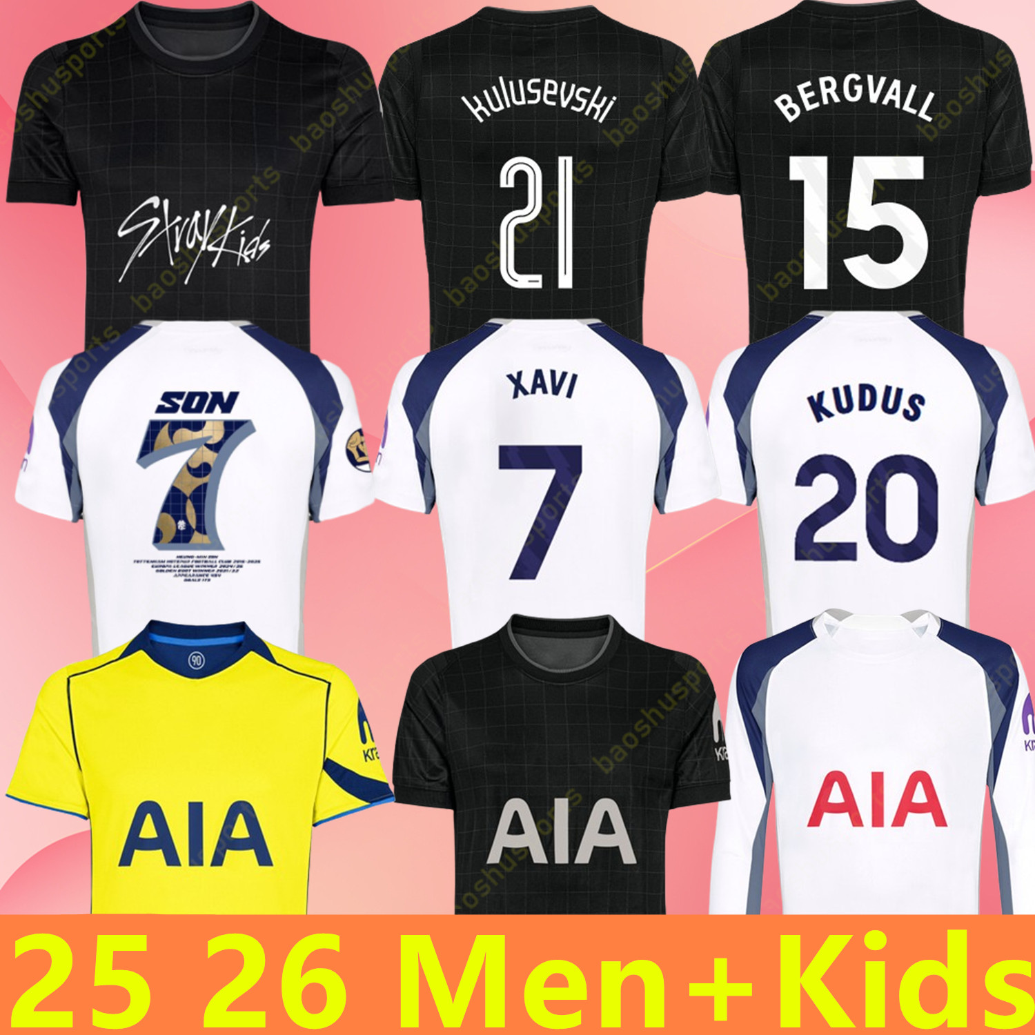 2025 2026 tottenham soccer jerseys MADDISON home 3rd BISSOUMA KULUSEVSKI KUDUS LUCAS DELE VAN DE VEN SON ROMERO RICHARLISON XAVI MADDISON JOHNSON Football kits kids