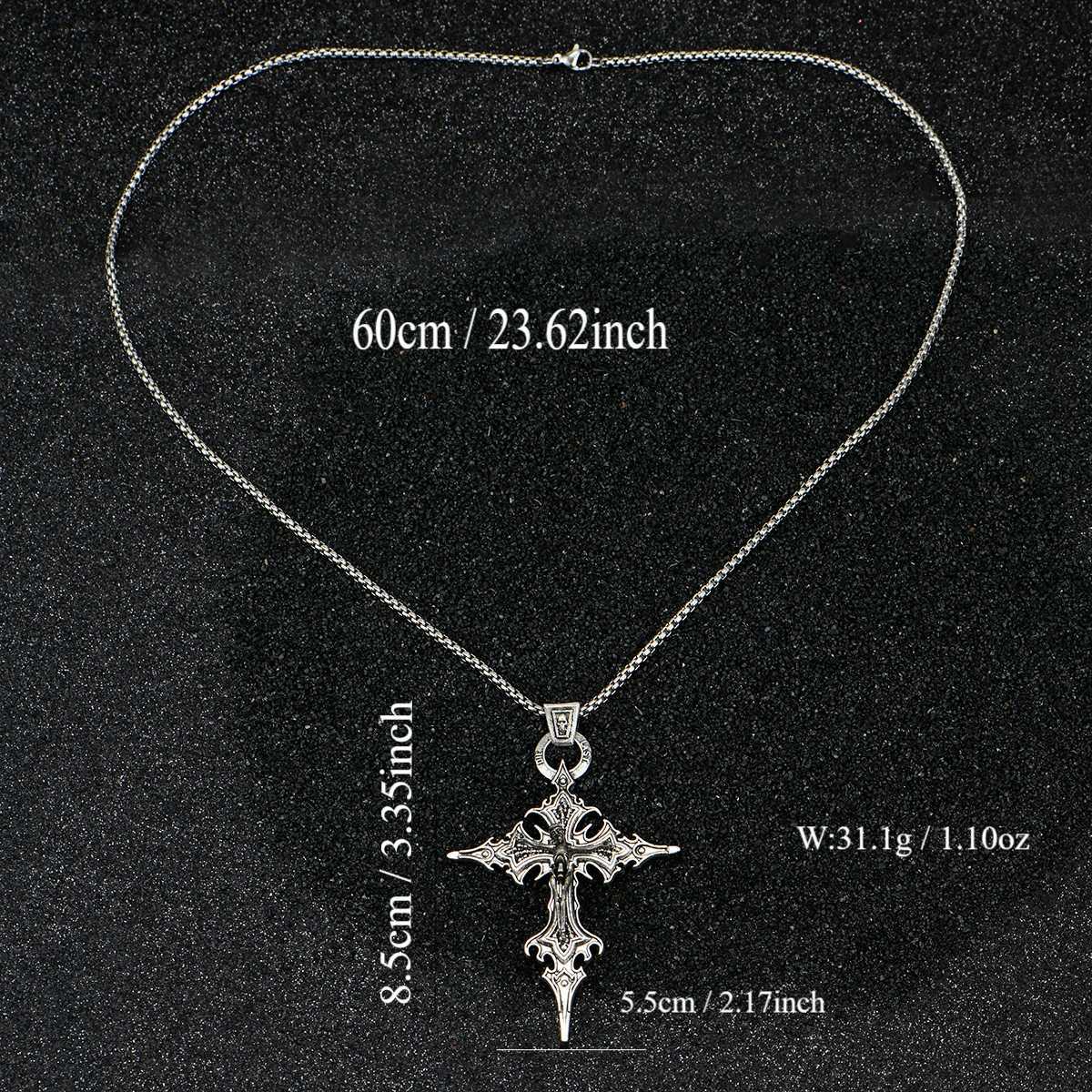 A Fashionable and Personalized Retro Gothic Nail Cross Skull Cross Pendant Necklace Halloween Necklace G251217