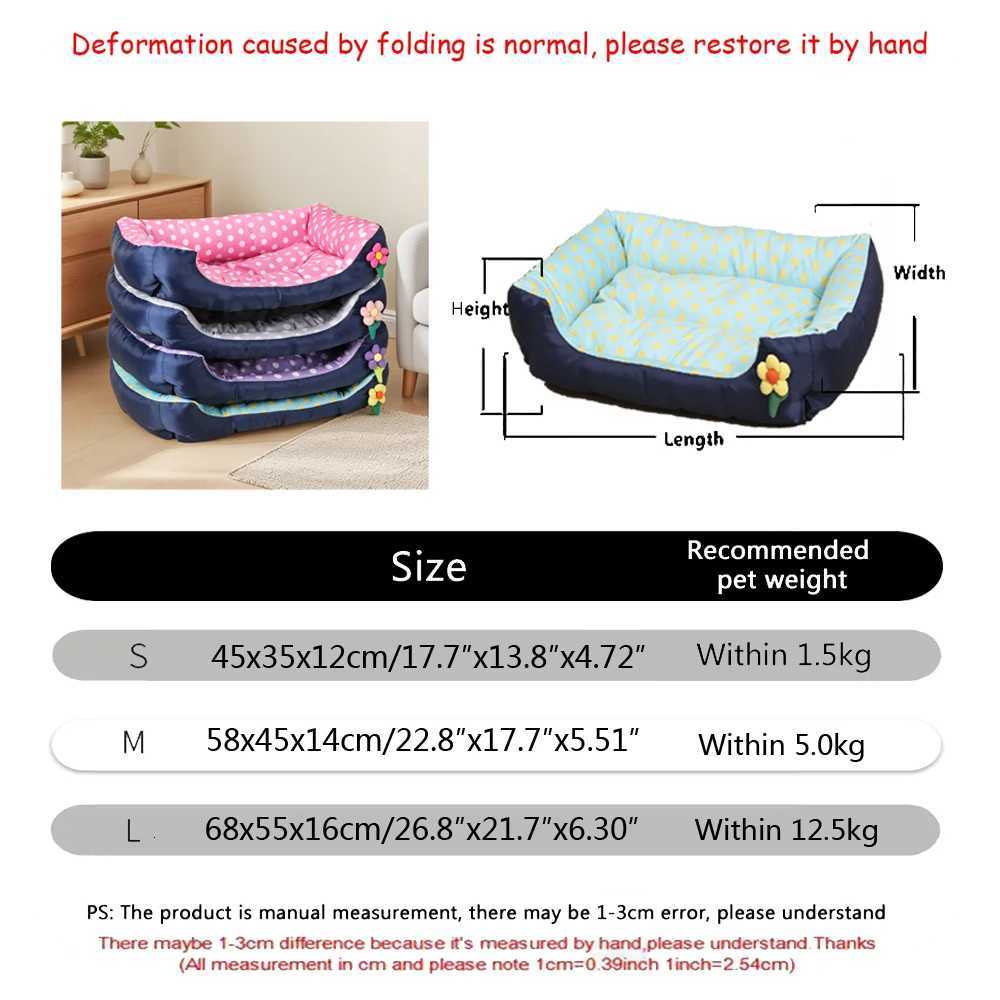 All Season Washable Dog Sofa Square Cat Nest Kennel Waterproof Large Dog Bed Mattress Cat Bed for Medium Pet Accessories M251217