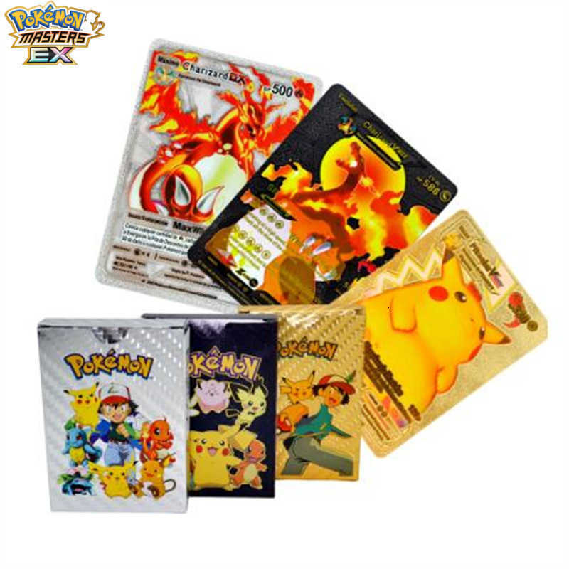 Pokemon Flash Card Pokmon Gold Foil Card Silver Card Pikachu Card Charizard Pokmon VMAX Card L251217OMDT