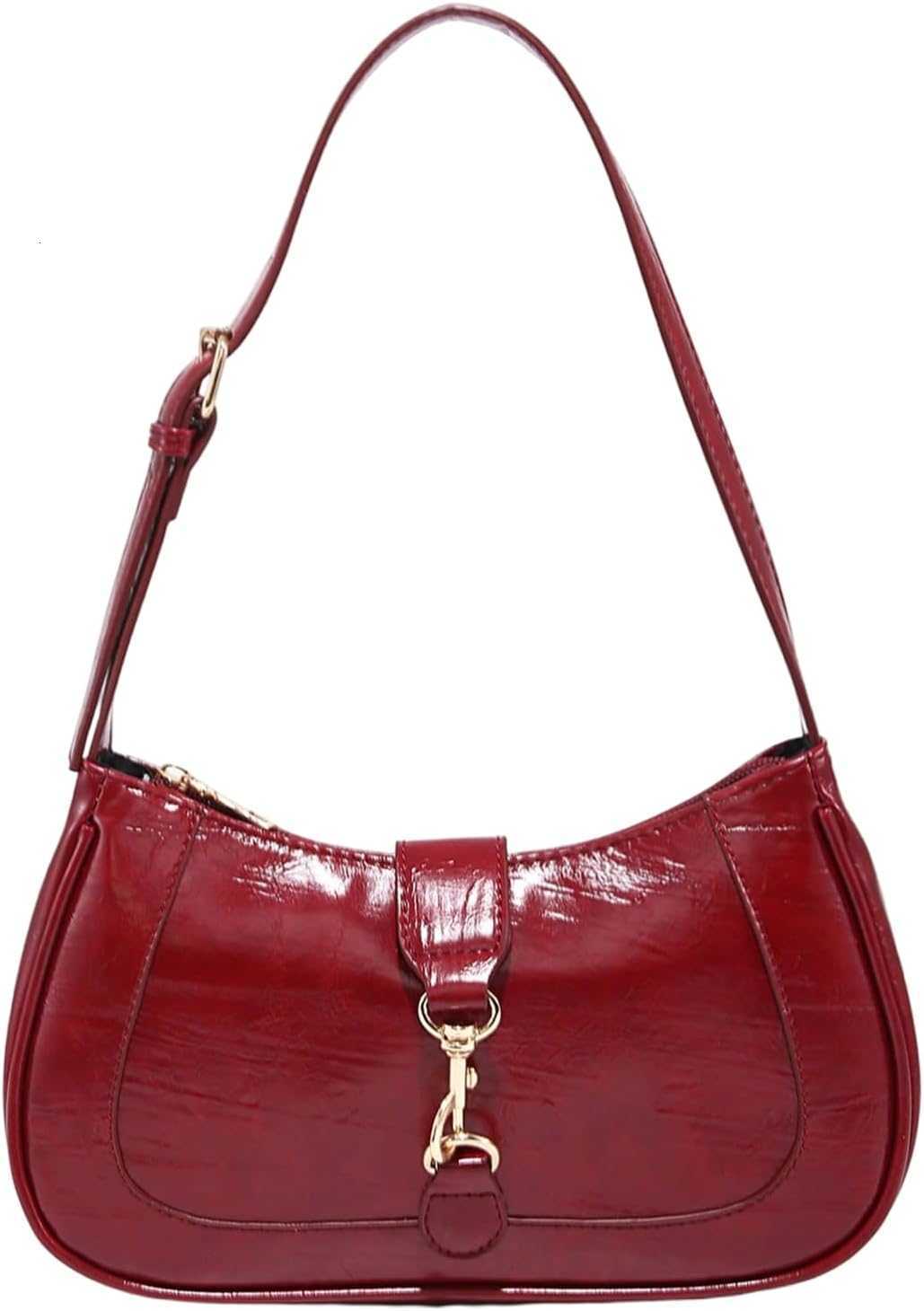 ntage Zipper Shoulder Bag Adjustable Strap Elegant Underarm Purse Hobo Handbags C251217