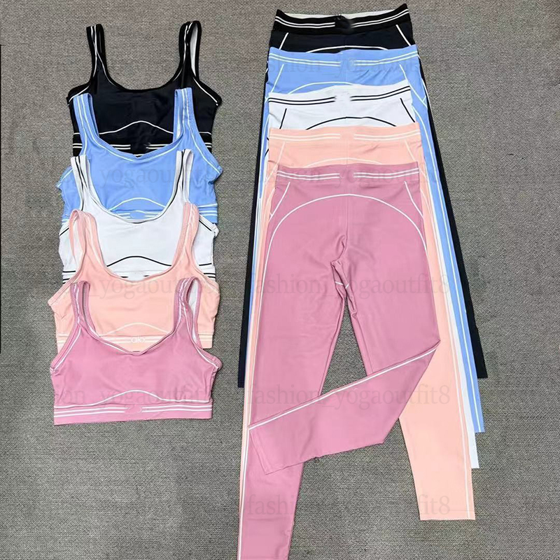 Designer Yoga Sets Women Bra + Leggings Yogawomen Sports Running Set High Waist Seamless Tight Pants Gym Bra Outfit Sweatpants Fitness Jogging Sportswear
