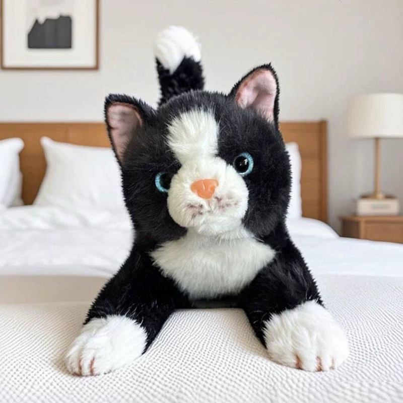 Wholesale prone cat dolls, three flower cat plush toys, children's companion dolls