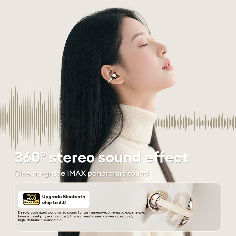 Lenovo RS101 Bluetooth Headphones Open-Ear Clip-On Design Gaming Music Sports Running Extra-Long Battery Life Waterproof Earphones