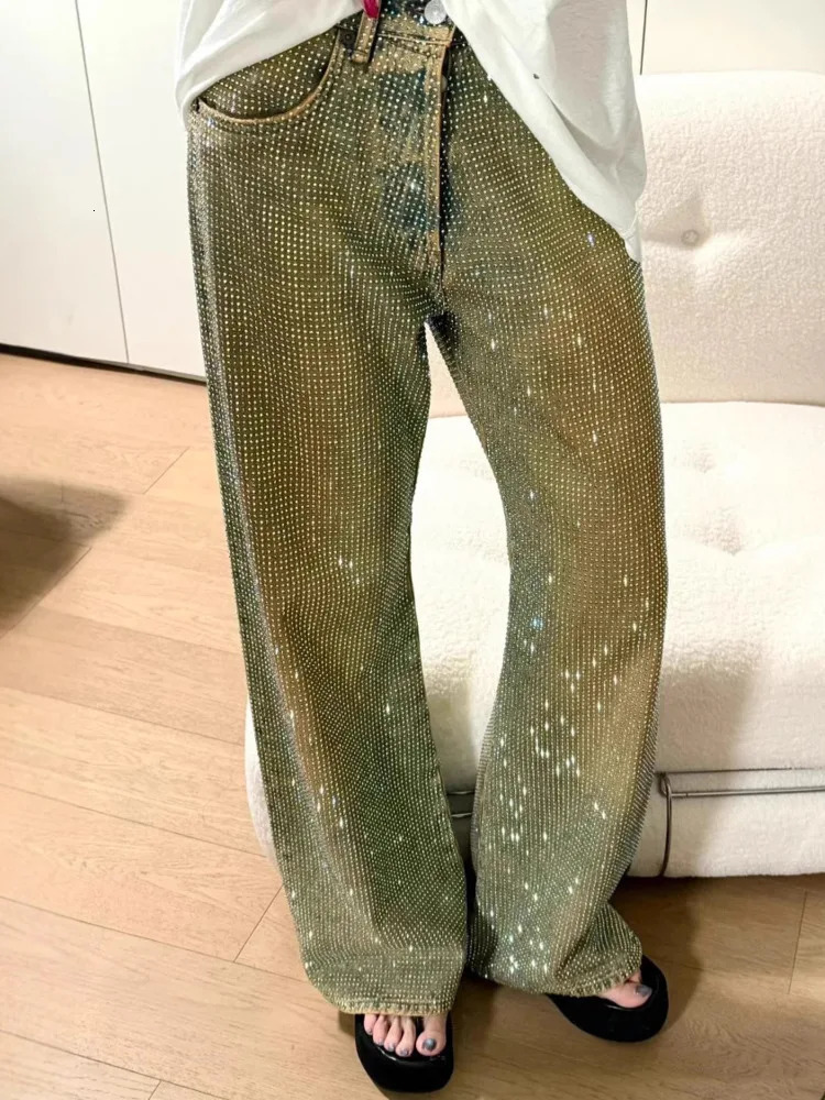 ZMEENNA Sparkling Sequin Wide Leg Pants Womens Glamorous Party Trousers Shiny Fashion Statement Bottoms ZM1050 251204